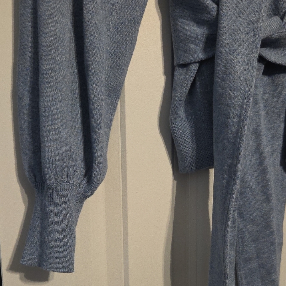 Lauren Ralph Lauren Light Blue Crewneck Tie-Waist Sweater - Picture 5 of 7